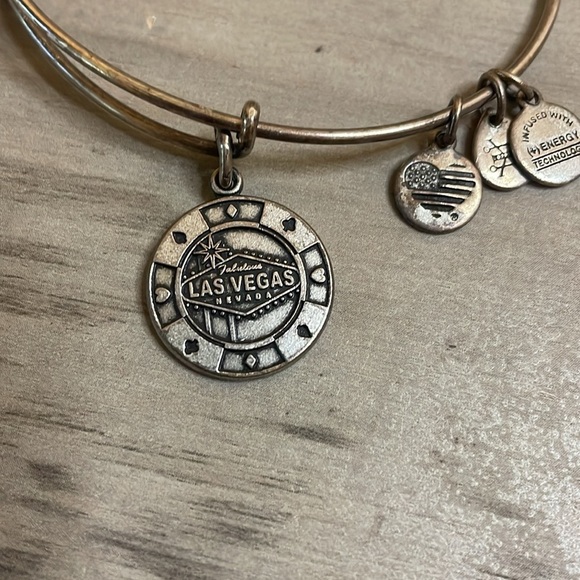 Alex & Ani women’s bracelet bangle Silver Charm Las Vegas jewelry adjustable - Picture 2 of 4